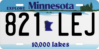 MN license plate 821LEJ
