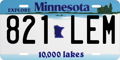 MN license plate 821LEM