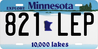 MN license plate 821LEP