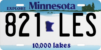 MN license plate 821LES