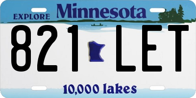 MN license plate 821LET