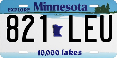 MN license plate 821LEU