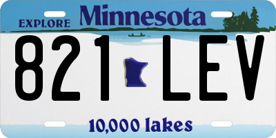 MN license plate 821LEV