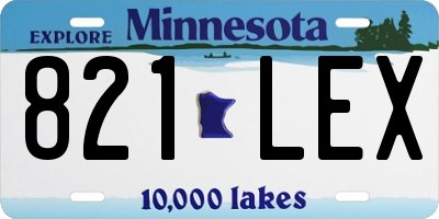 MN license plate 821LEX