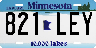 MN license plate 821LEY