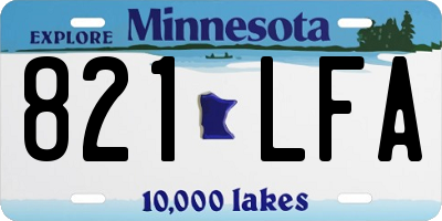MN license plate 821LFA