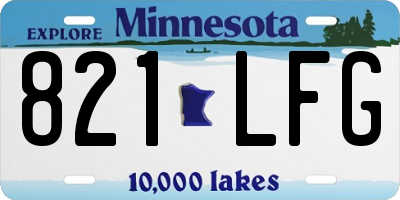MN license plate 821LFG