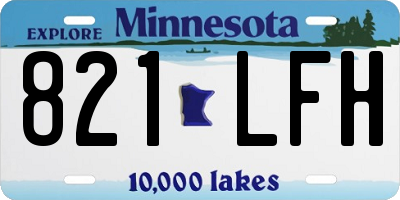 MN license plate 821LFH