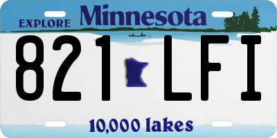 MN license plate 821LFI