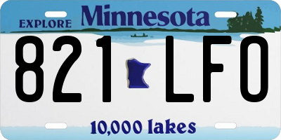 MN license plate 821LFO