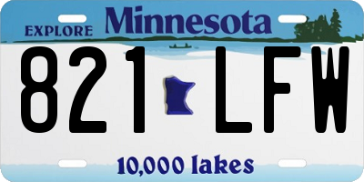 MN license plate 821LFW