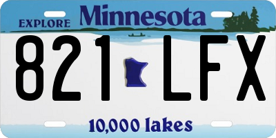 MN license plate 821LFX