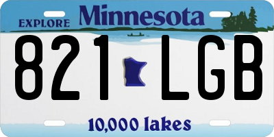 MN license plate 821LGB