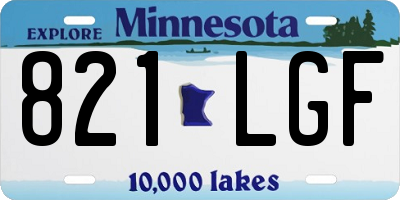 MN license plate 821LGF