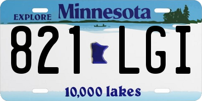 MN license plate 821LGI