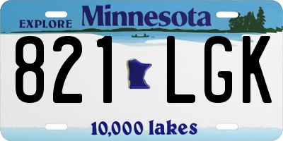 MN license plate 821LGK