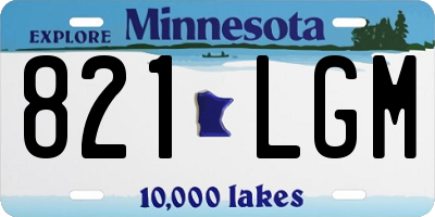 MN license plate 821LGM