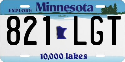 MN license plate 821LGT