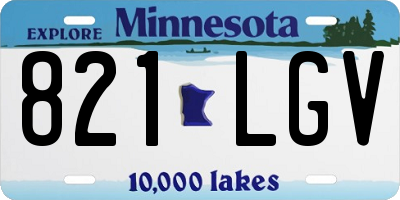 MN license plate 821LGV