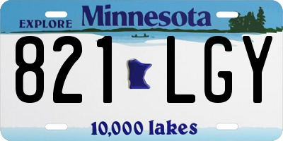 MN license plate 821LGY