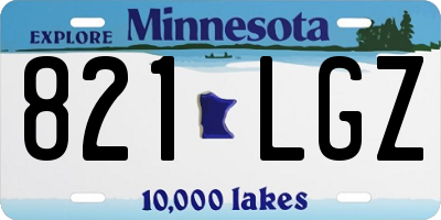 MN license plate 821LGZ