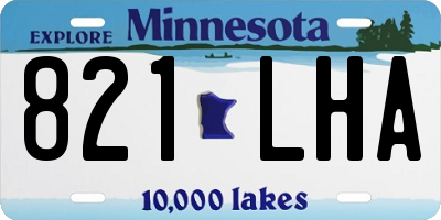MN license plate 821LHA