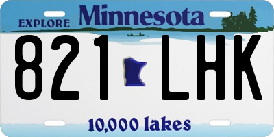 MN license plate 821LHK