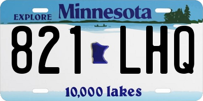 MN license plate 821LHQ