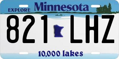MN license plate 821LHZ