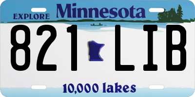 MN license plate 821LIB