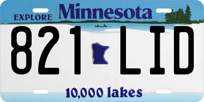 MN license plate 821LID