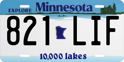 MN license plate 821LIF