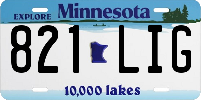 MN license plate 821LIG