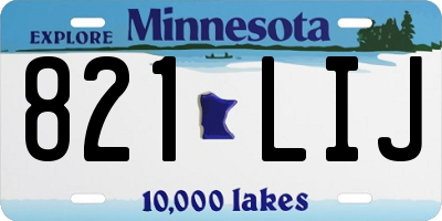 MN license plate 821LIJ