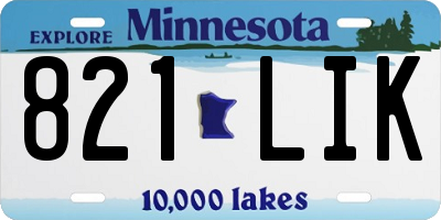 MN license plate 821LIK