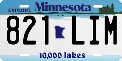 MN license plate 821LIM