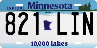 MN license plate 821LIN