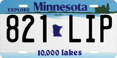 MN license plate 821LIP