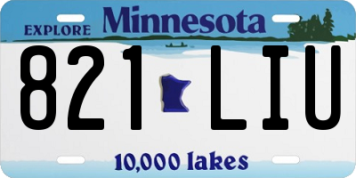 MN license plate 821LIU