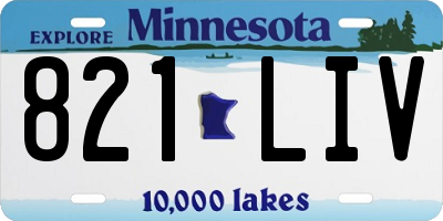 MN license plate 821LIV
