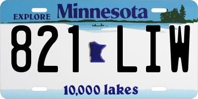 MN license plate 821LIW