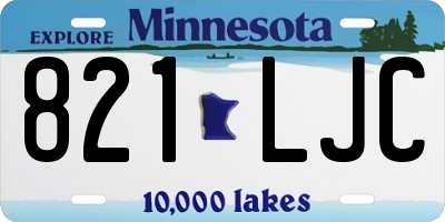 MN license plate 821LJC