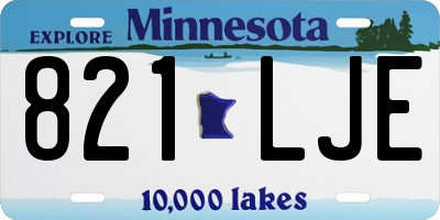 MN license plate 821LJE