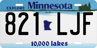 MN license plate 821LJF