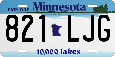 MN license plate 821LJG