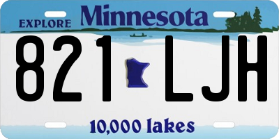 MN license plate 821LJH