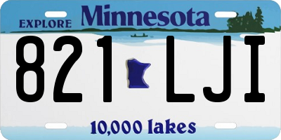 MN license plate 821LJI