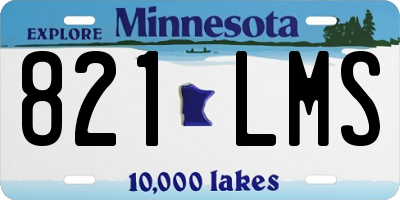 MN license plate 821LMS