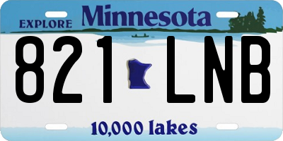 MN license plate 821LNB