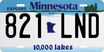 MN license plate 821LND